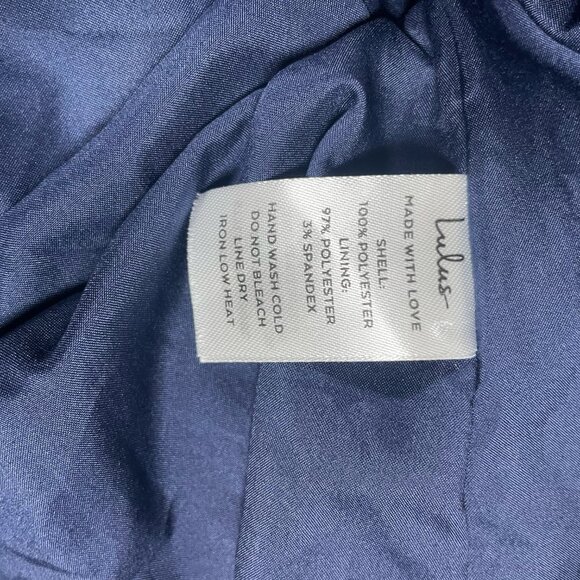 Lulus Women's Size Large Garden Gem Blue Floral Jacquard Cutout Midi Dress - Picture 5 of 8